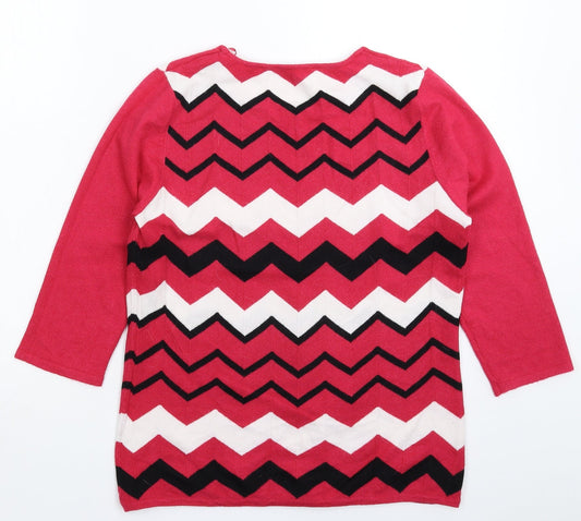 Womens UK Size 14 Bonmarché Pink Pullover Jumper