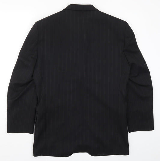 Charlton Gray Mens Black Striped Jacket Suit Jacket Size 36