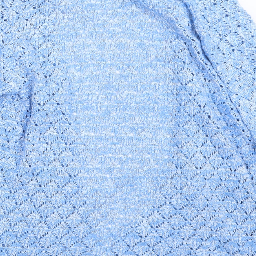 Womens UK Size M CHIC Blue Cardigan Jumper
