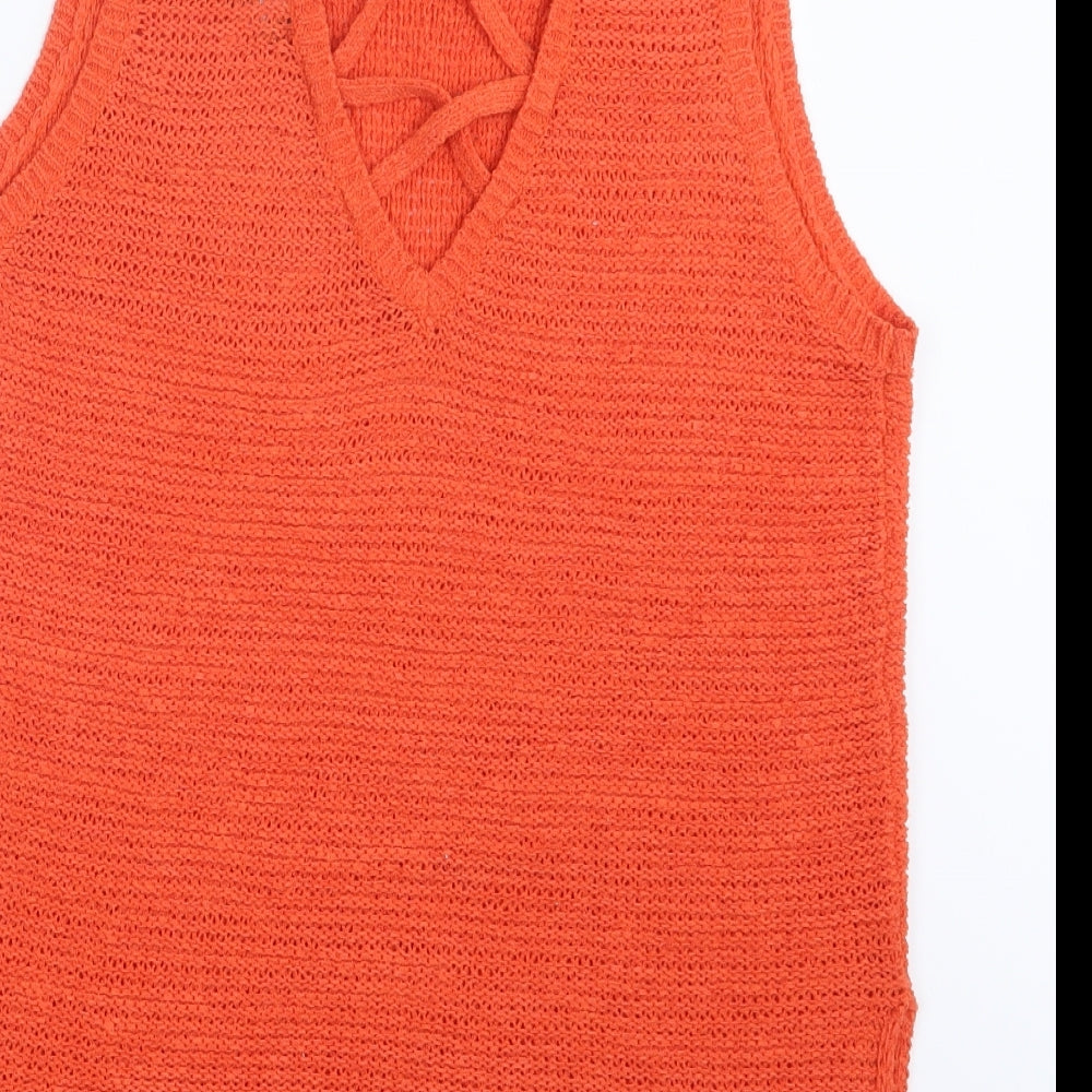 Womens UK Size 10 New Look Orange Pullover Jumper