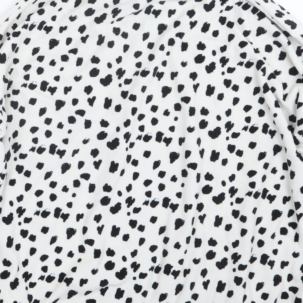 Brand and care label for Matalan women’s black animal print top pyjama top, size M