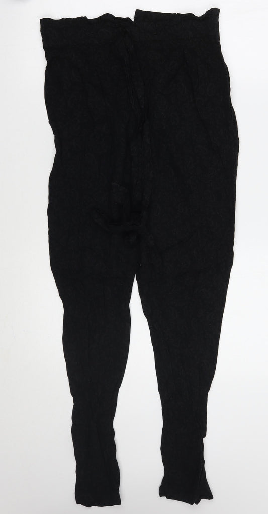 Womens UK Size 36 Zara Regular Fit Black Trousers