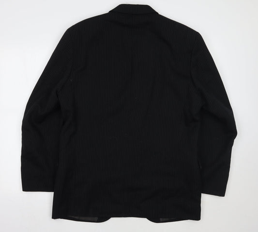Cutler & Co Mens Black Striped Jacket Suit Jacket Size 42
