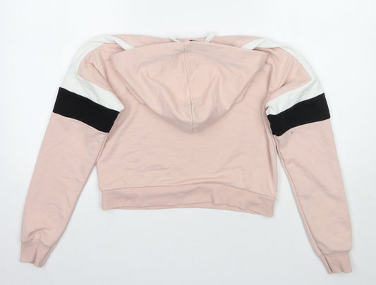 Newlook Girls Pink Rayon Pullover Hoodie Size 10-11 Years