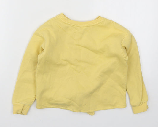 H&M Girls Yellow Pullover Sweatshirt Size 2-3 Years