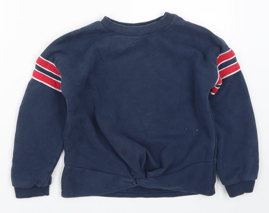 George Girls Blue Striped Pullover Sweatshirt Size 8-9 Years