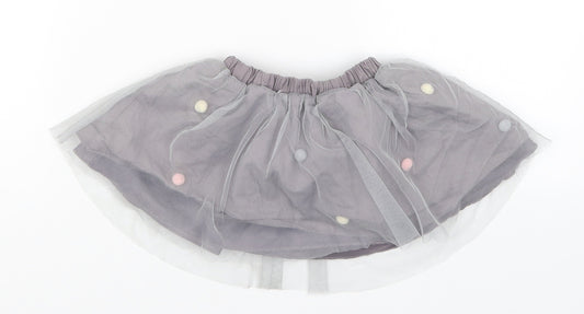Nutmeg Girls Grey Tutu Skirt Size 3-6 Months - Pom Pom