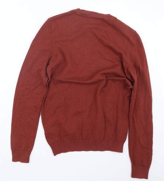 New Look Mens Orange Knit Pullover Jumper Size S