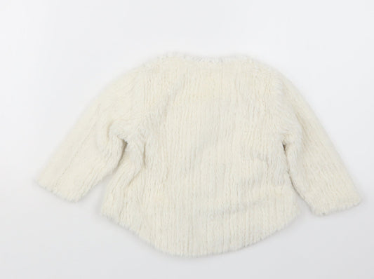 NEXT Girls White Cardigan Jumper Size 6-9 Months