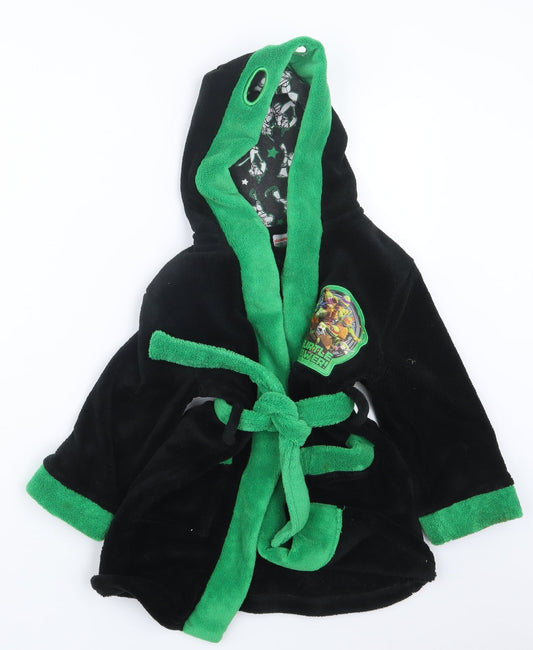 BHS Boys Black Geometric Robe Size 2-3 Years - Ninja Turtls