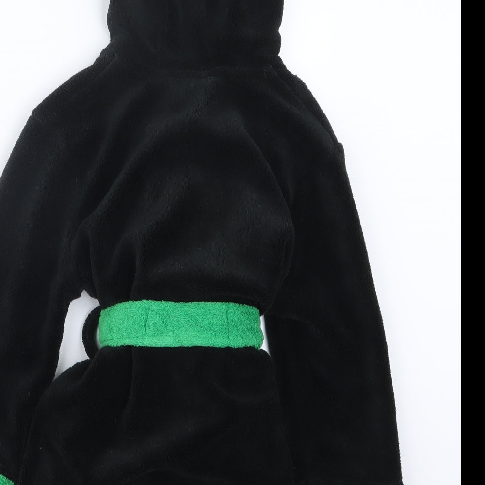 Brand and care label for BHS boys’ black geometric robe, size 2-3, years - ninja turtls