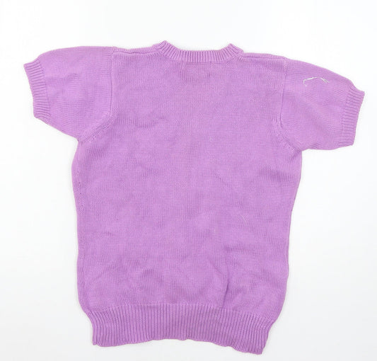EWM Womens Purple Knit Cardigan Jumper Size 10