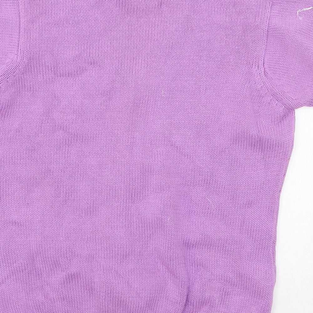 EWM Womens Purple Knit Cardigan Jumper Size 10