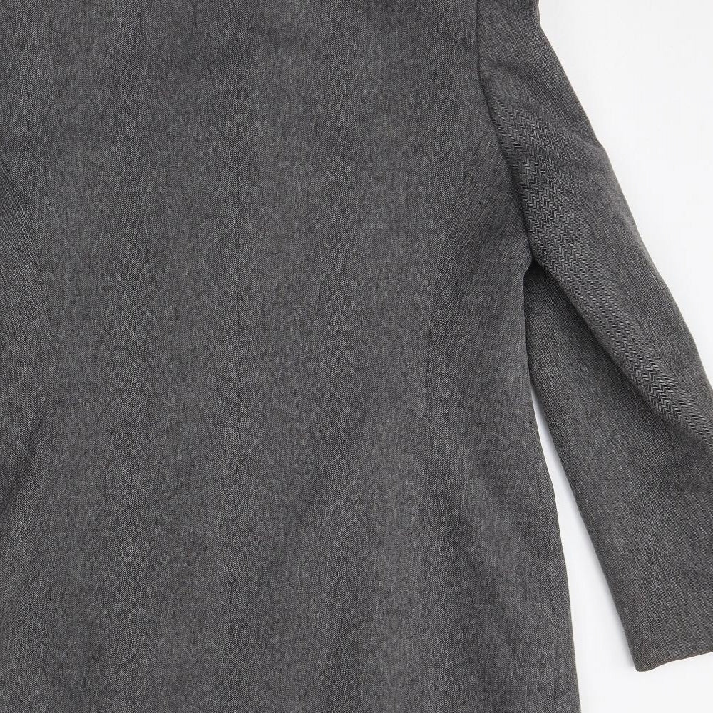 Brand and care label for Debenhams women’s grey jacket blazer, size UK 12, - shoulder pads
