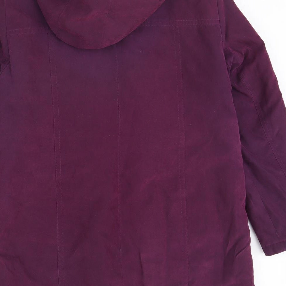 Brand and care label for Bonmarché women’s purple rain coat coat, size XS