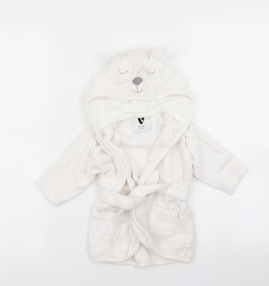 V by Very Girls White Solid Kaftan Robe Size 3-6 Months