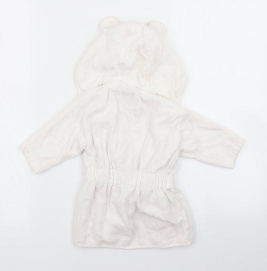 V by Very Girls White Solid Kaftan Robe Size 3-6 Months