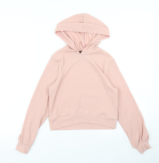 Additional front view of 915 Generation girls’ pink pullover hoodie, size S