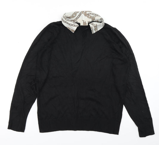 F&F Womens Black Knit Pullover Jumper Size 8