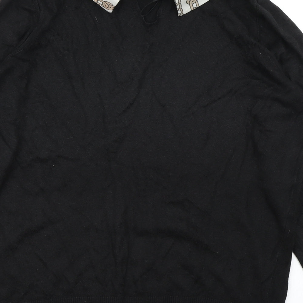 F&F Womens Black Knit Pullover Jumper Size 8