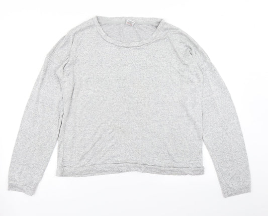 Womens UK Size 16 Avenue Grey Basic T-Shirt
