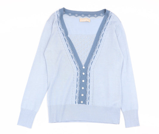 Womens UK Size 10 Daxon Blue Pullover Jumper