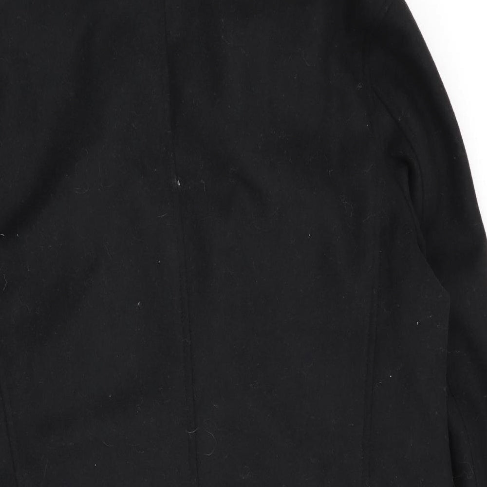 Womens UK Size M Peacocks Black Overcoat