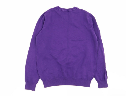 Asda George Girls Purple Pullover Jumper Size 9-10 Years - school jumper