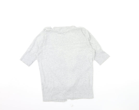 Womens UK Size 8 Papaya Grey Cardigan Jumper