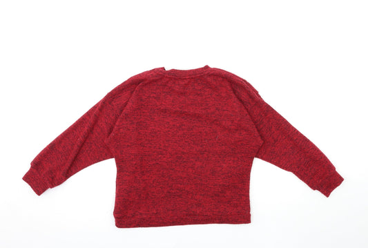 F&F Girls Red Pullover Sweatshirt Size 7-8 Years