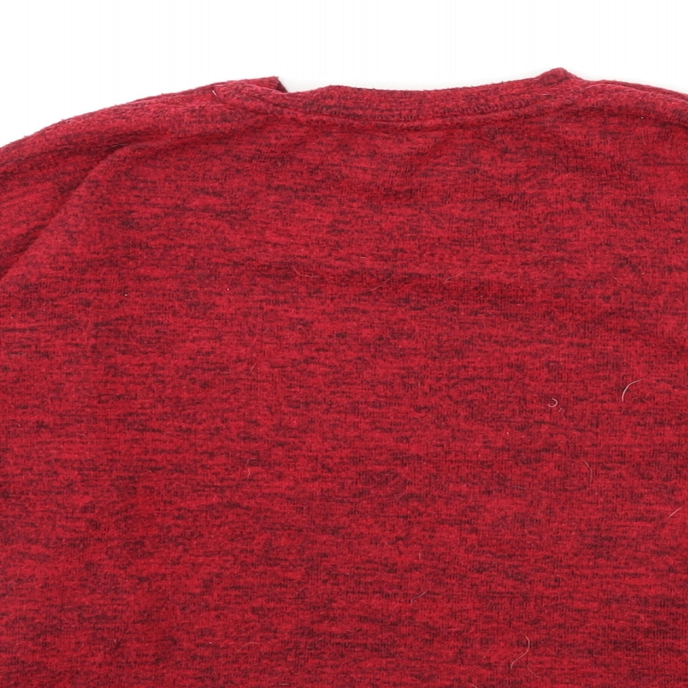 Brand and care label for F&F girls’ red pullover sweatshirt, size 7-8, years