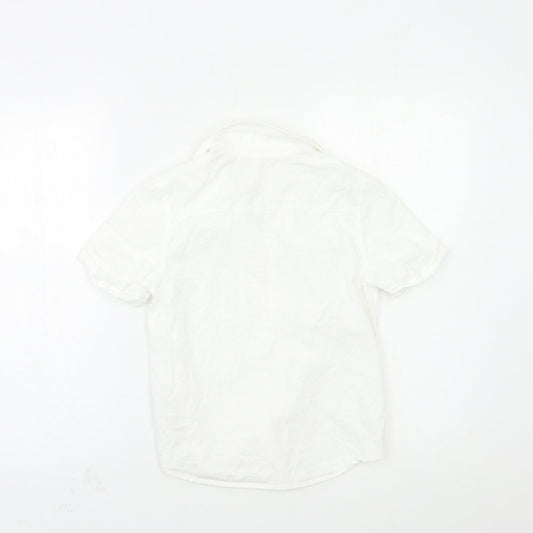H&M Boys White Basic Button-Up Size 8-9 Years