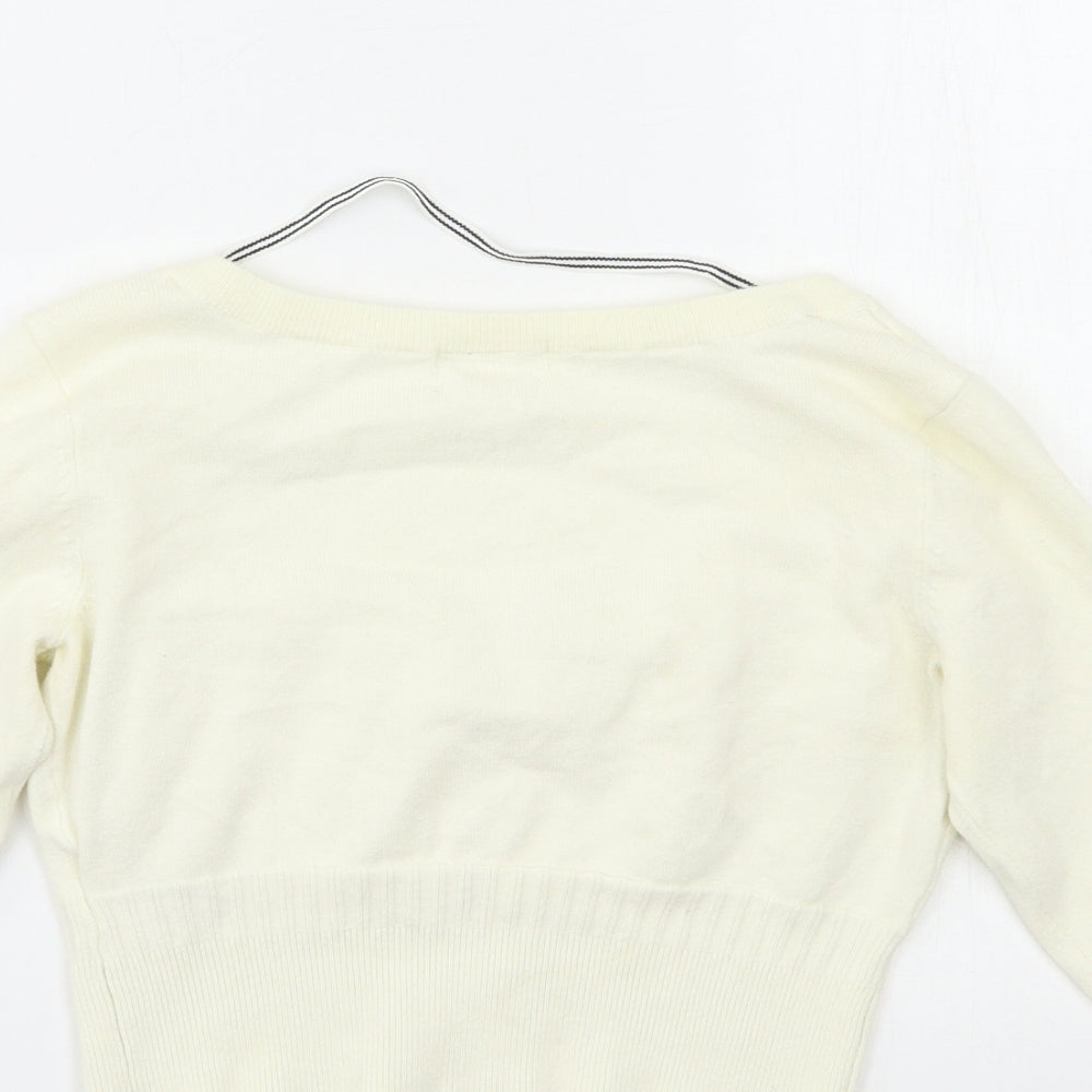 Womens UK Size XS H&M Beige Cardigan Jumper