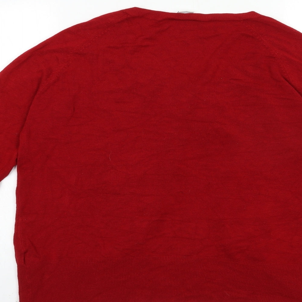 Womens UK Size 16 New Look Red Cardigan Jumper