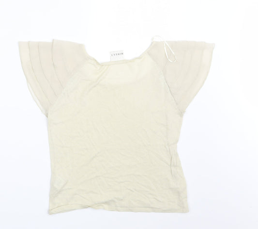 Minuet Womens Beige Basic T-Shirt Size 8