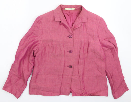 Womens UK Size 14 Marks and Spencer Regular Pink Blazer