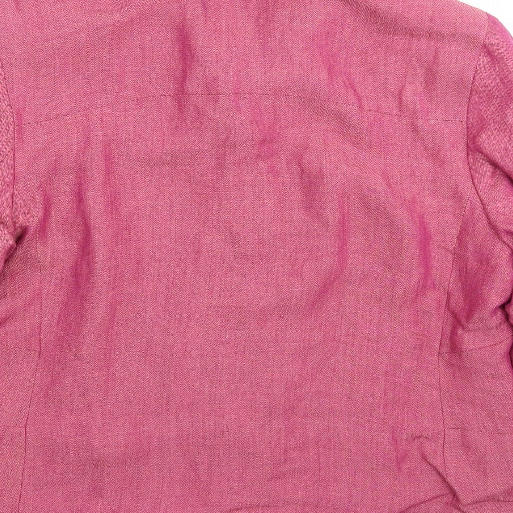 Brand and care label for Marks & Spencer women’s pink jacket blazer, size UK 14