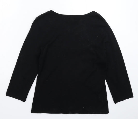 Femme Womens Black Knit Pullover Jumper Size S
