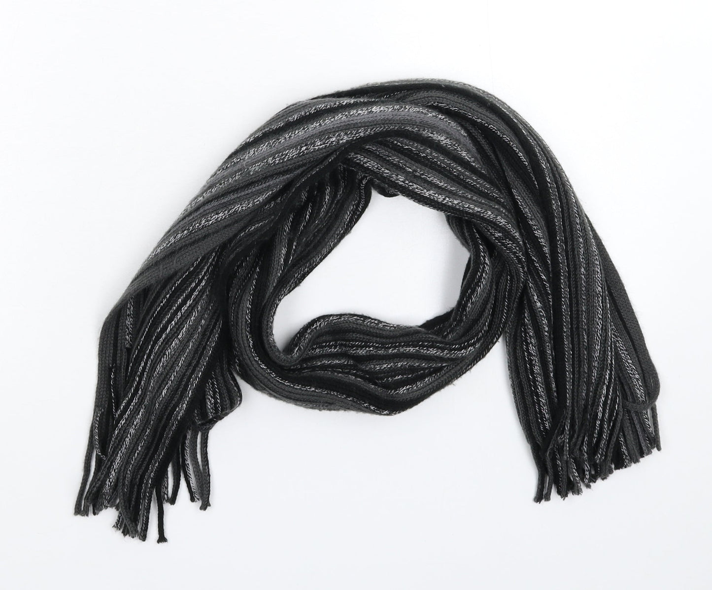 Front view of New Look men’s multicoloured striped knit scarf one size