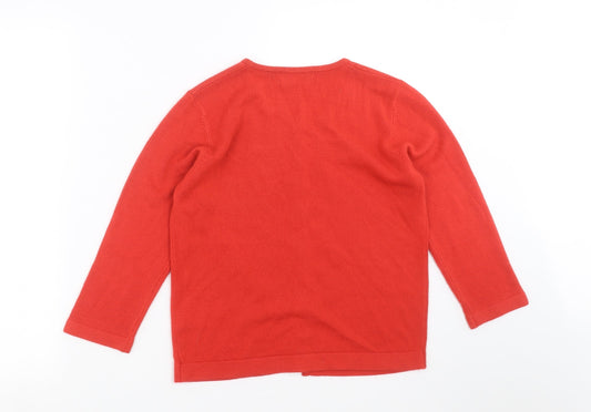 Flirt Womens Red Knit Cardigan Jumper Size 12
