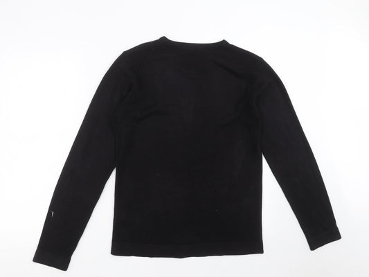 Burton Menswear Mens Black Knit Pullover Jumper Size S