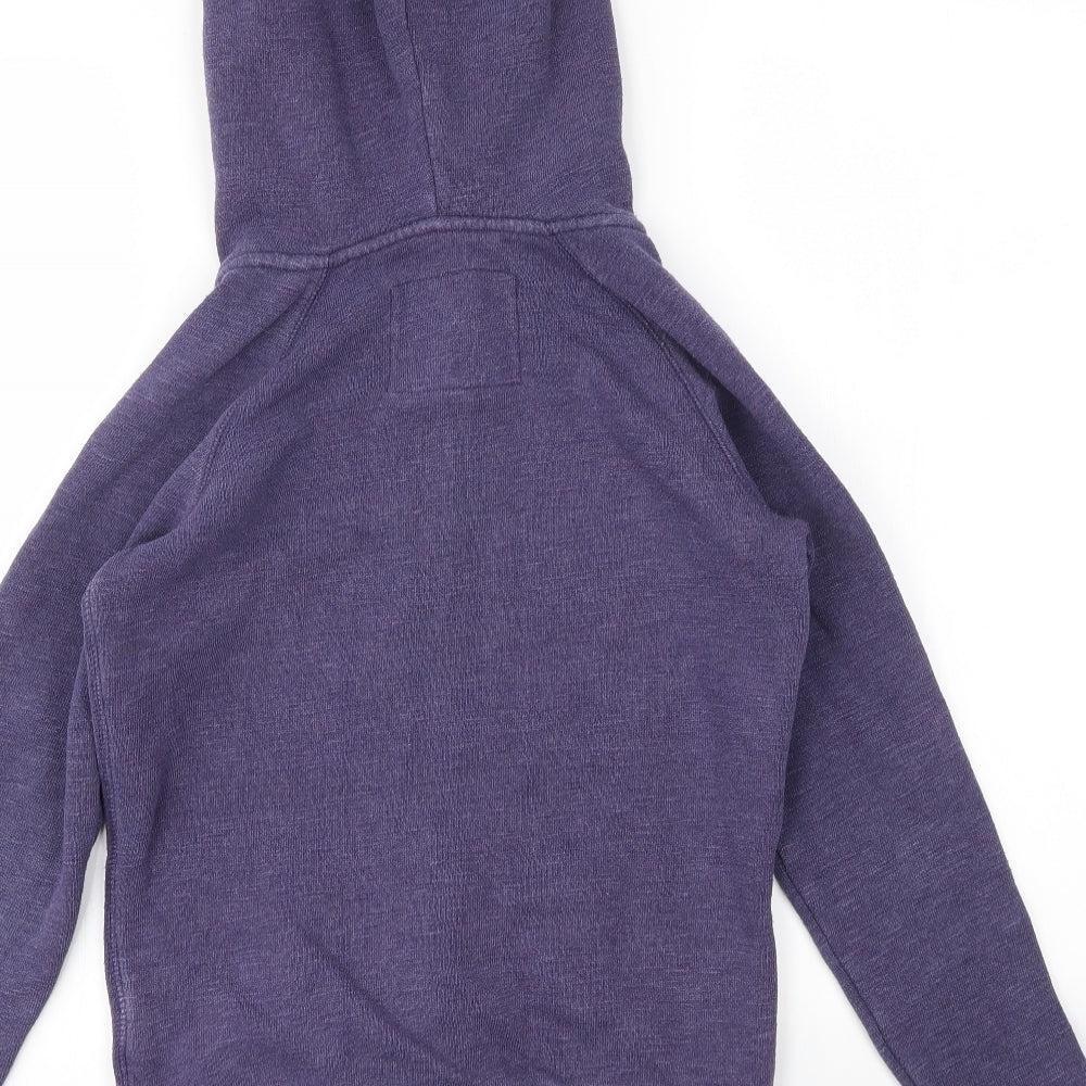 Brand and care label for Jack Wills women’s purple full zip jumper, size UK 6