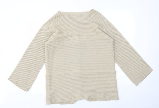 MODERN SOUR Womens Beige Houndstooth Cardigan Jumper Size S