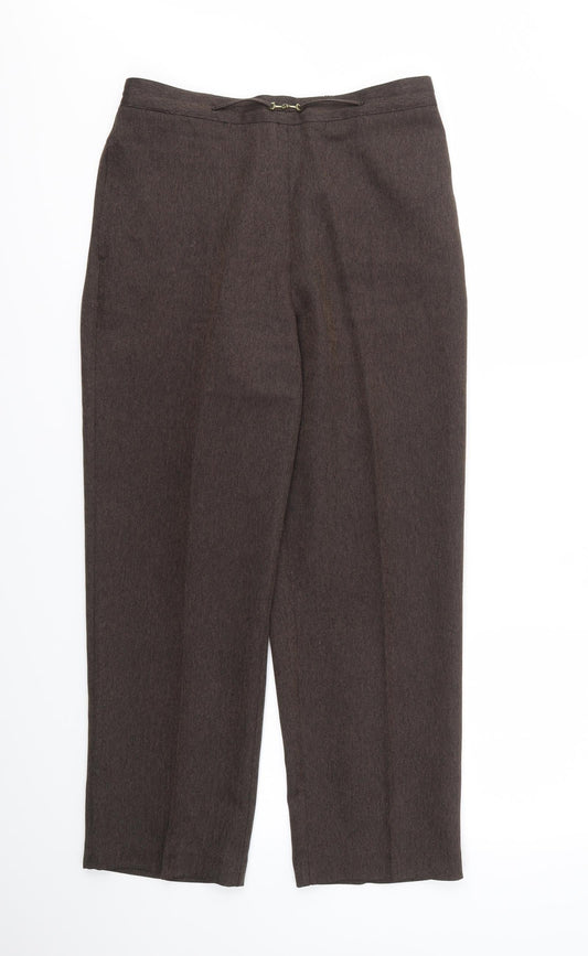 Womens UK Size 12 BHS Regular Fit Brown Trousers