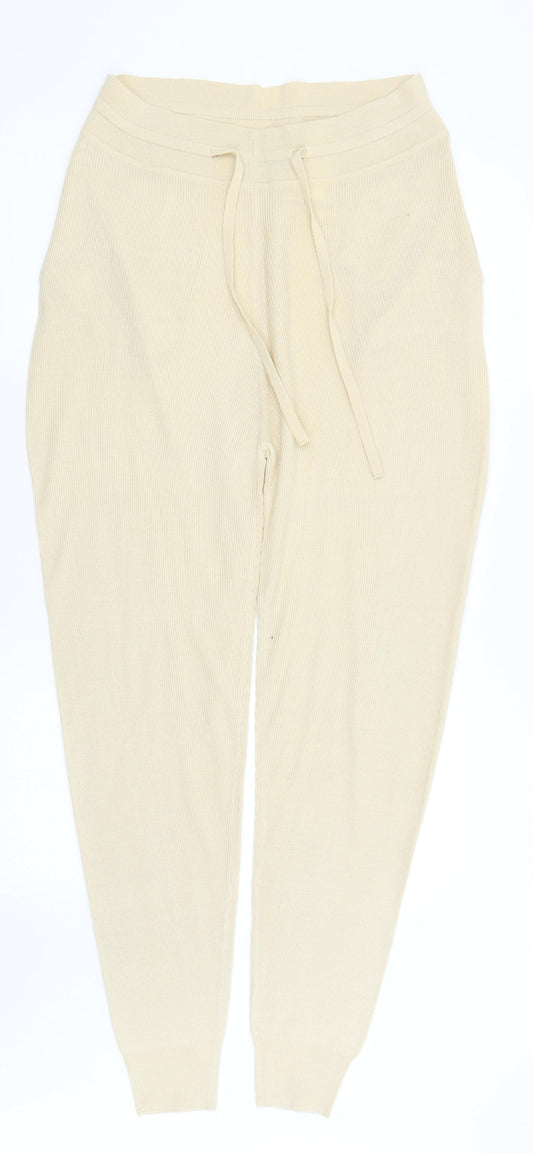 Womens UK Size S Boohoo Regular Fit Capri Yellow Trousers