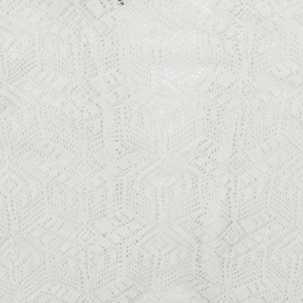 Womens UK Size S CHIC White Cardigan Jumper
