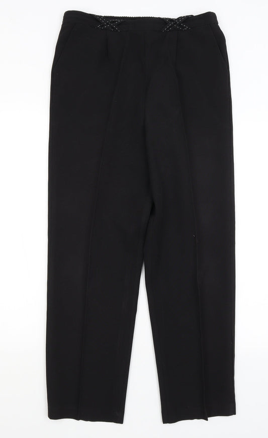 Womens UK Size 12 BM Regular Fit Black Trousers