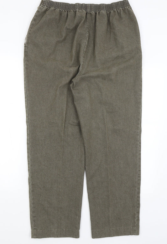 Womens UK Size L Preworn Regular Fit Green Trousers