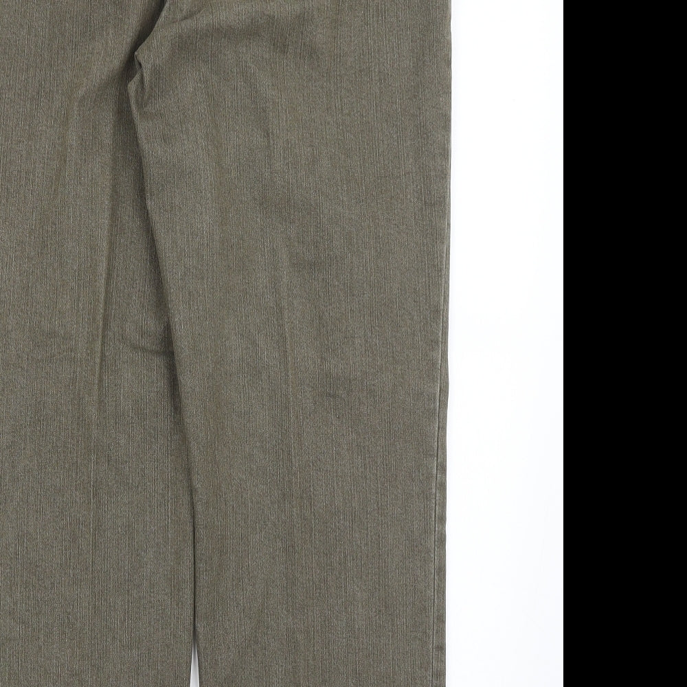 Womens UK Size L Preworn Regular Fit Green Trousers