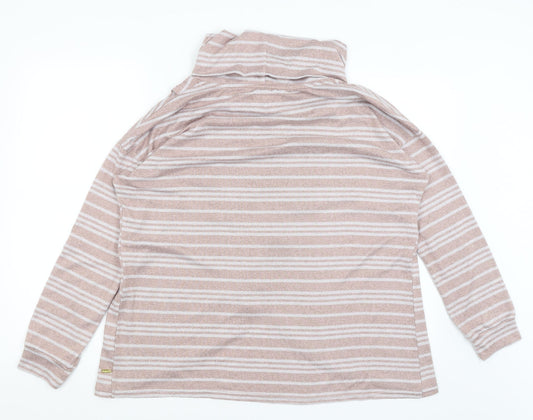 TU Womens Pink Striped Pullover Jumper Size 12